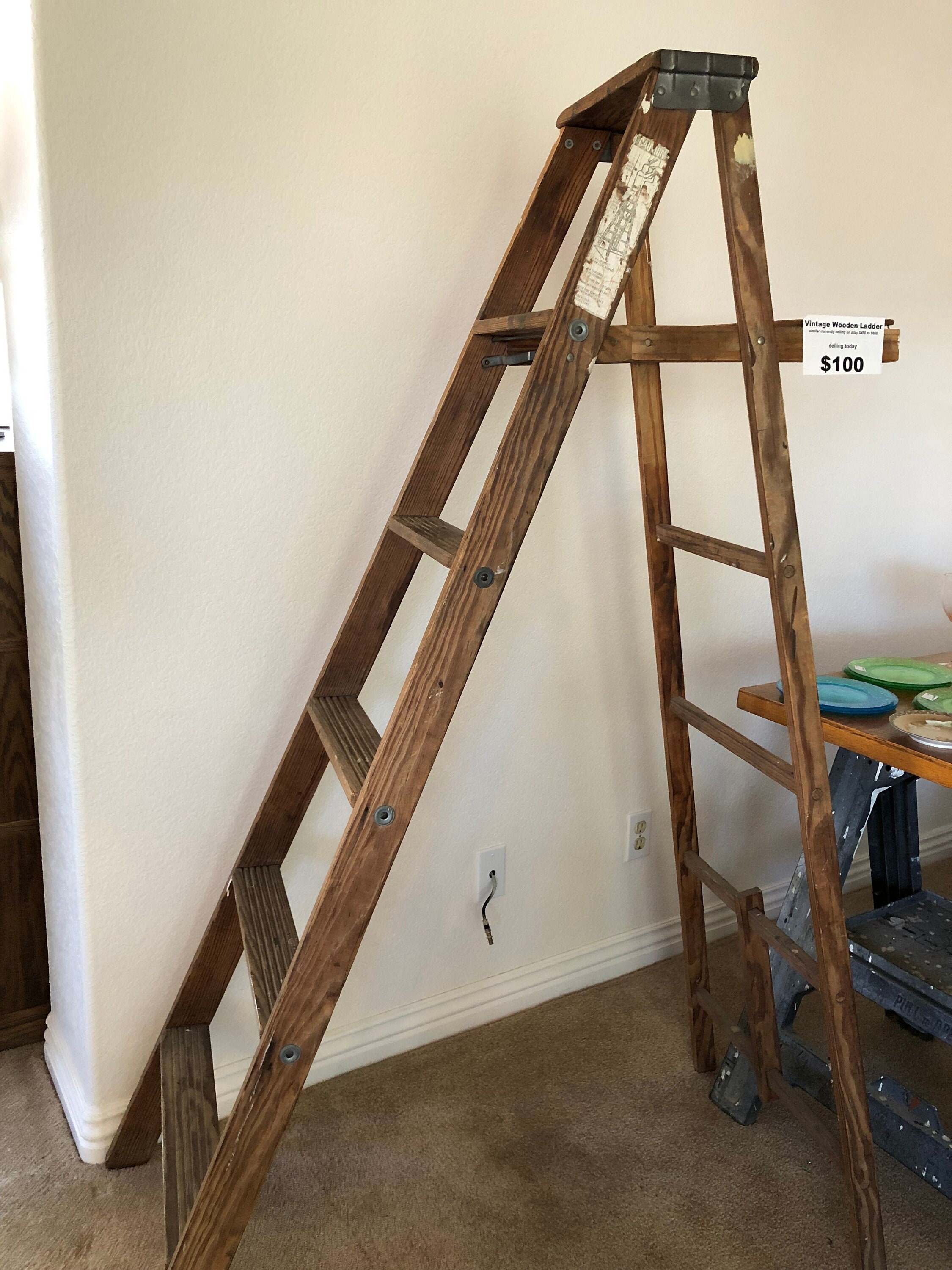 Vintage Wooden Painting Ladder for Art Installations Etsy