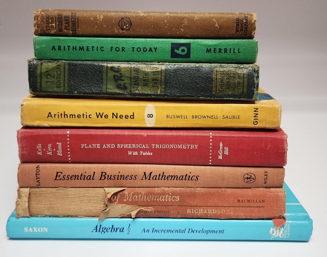 Vintage Hardcover Math Books - Etsy