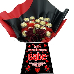 Personalised Valentines Day Chocolate Bouquet/Hamper/Gift Made With Ferrero Rocher