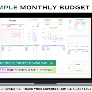 Budget Spreadsheet UK in Pastel | Includes Monthly Bill Tracker, Debt Repayment, Expense Tracker Spreadsheet, Income Tracker | Google Sheets
