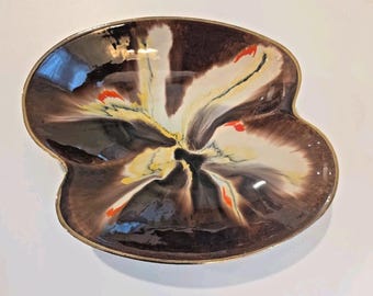 Vintage West Germany 944 Dish Tray Candy Lava Glaze Art