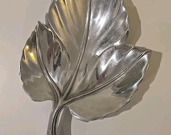 Plateau de service en aluminium vintage MCM Royal Hickman Bruce Fox, feuille d'argent
