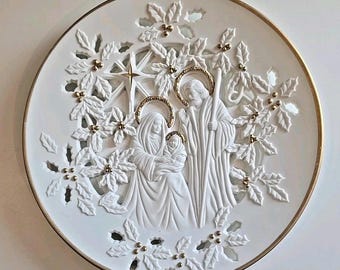 Lenox Collection The Holy Family 24K Gold Pierced Porcelain Collector Plate