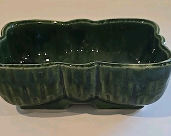 Vintage UPCO Ceramic Pottery Rectangle Planter Green 116 8 USA