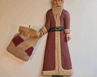 Marilyn Shomier Thompson 1987 Christmas Santa Statue with Toys & Sack Signed