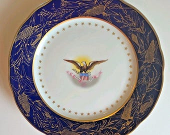 Woodmere White House Dessert Collection Plate Benjamin Harrison 7 3/4" USA