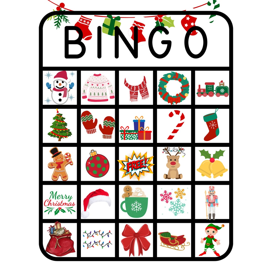 Christmas Bingo Game For Kids Printable Etsy