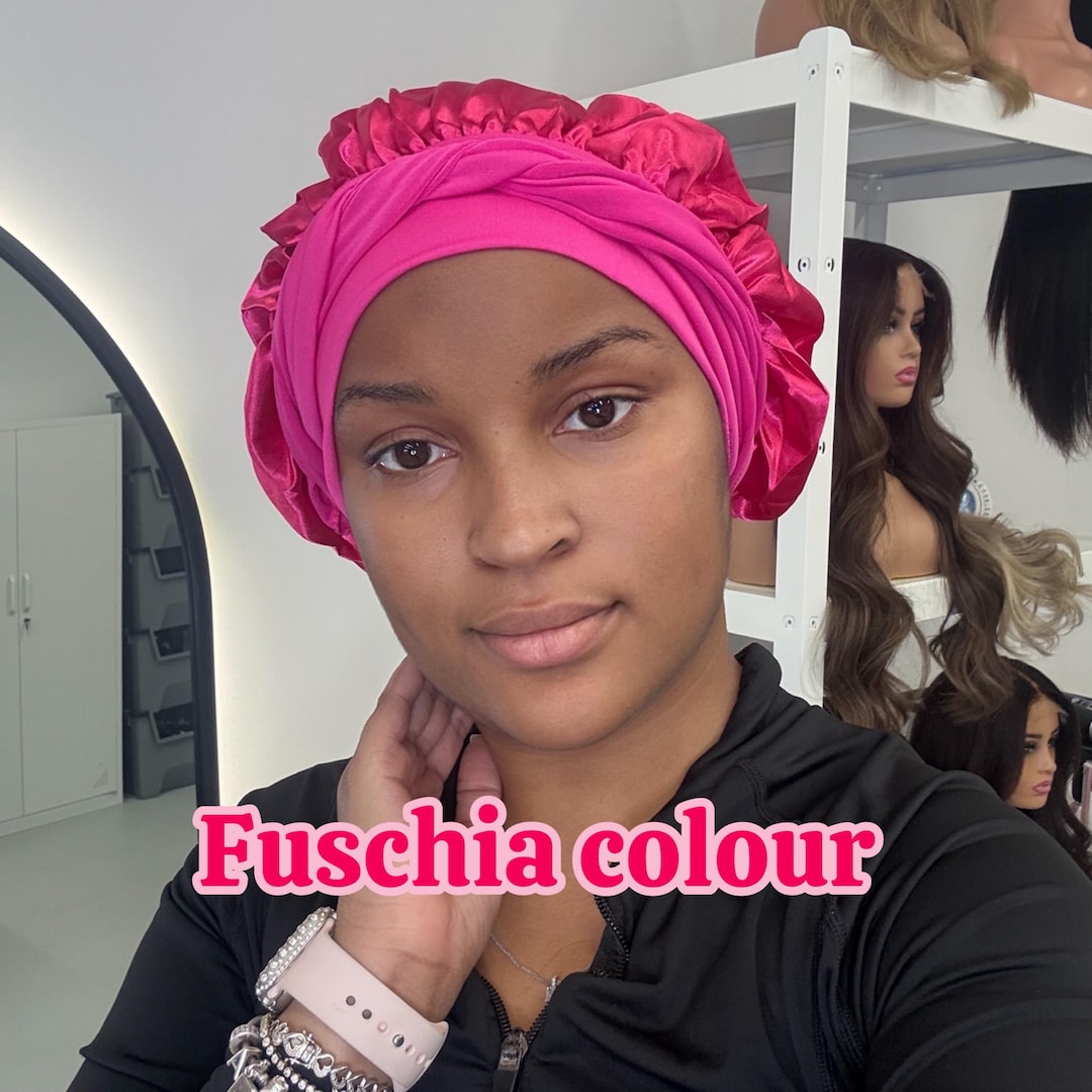 HAR LONDON FASHION Satin-Schlafhaube Für Damen - Schwarz, Elastisch, Für Lockiges & Langes Haar