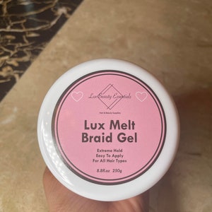 Lux Melt Flechtgel | Starker Halt| Glatte Kanten | Langanhaltend| Keine Abplatzer Natürliche Zutaten | Haarstyling | Frizz-Kontrolle | Kantenkontrolle