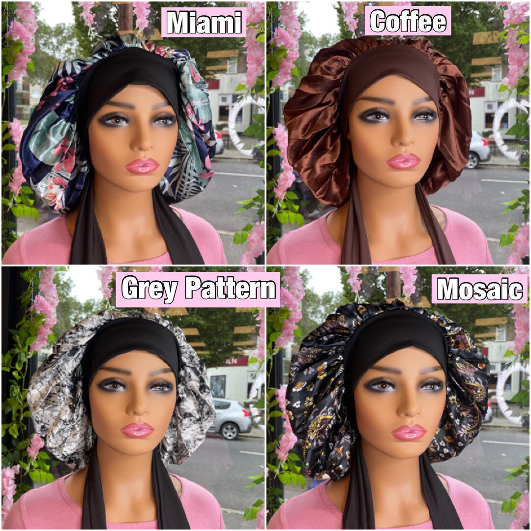 Lux Hair Bonnet (regular size), Luxury Satin Single & Double Lined, Adjustable Tie Bonnet for ALL Hair Types | Best Selling | Fast Shipping