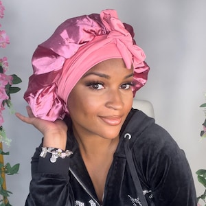 Lux Hair Bonnet (regular size), Luxury Satin Single & Double Lined, Adjustable Tie Bonnet for ALL Hair Types | Best Selling | Fast Shipping