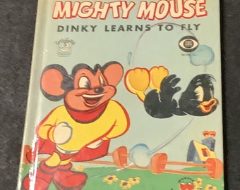 Mickey Mouse Dinky Learns to Fly 1953 Wonder Books Vintage Book