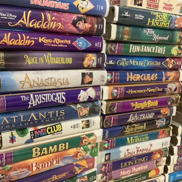 VHS You Choose, BUILD A LOT, Classic Disney Pick 1980s 1990s Vintage, Tested, Black Diamond, Masterpiece