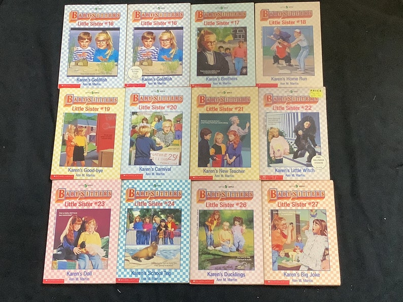 Puede incluir: Una colecci&oacute;n de 10 libros de Baby-Sitters Little Sister, numerados del 16 al 27. Los libros presentan portadas coloridas con ilustraciones de ni&ntilde;os y escenas de las historias. Los t&iacute;tulos de los libros son visibles en las portadas, incluyendo "Karen's Goldfish", "Karen's Carnival", "Karen's New Teacher", y "Karen's Big Joke".