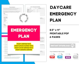 NÖDPLAN FÖR DAGOMHUS, Daghem, Daghemsblanketter / Perfekt för hemdagis, 6 Canva-sidor, Förskola, Daghemsleverantörer