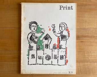 Print, Vol X Number 2, April-Mai 1956, Cover Art von Leo Lionni, Vintage Art & Design Magazine Italy