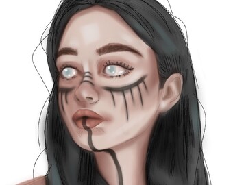 Blind Viking Girl, Digital Download, Digital Artwork, Art, Home Decor