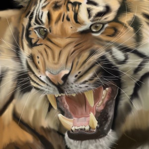 Tiger, digitale Kunst, digitaler Download, Kunstwerk, Kunst zeugen