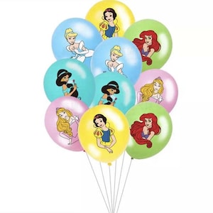 Princess x10 Latex Balloons Birthday Party Decoration Girls Kids Helium