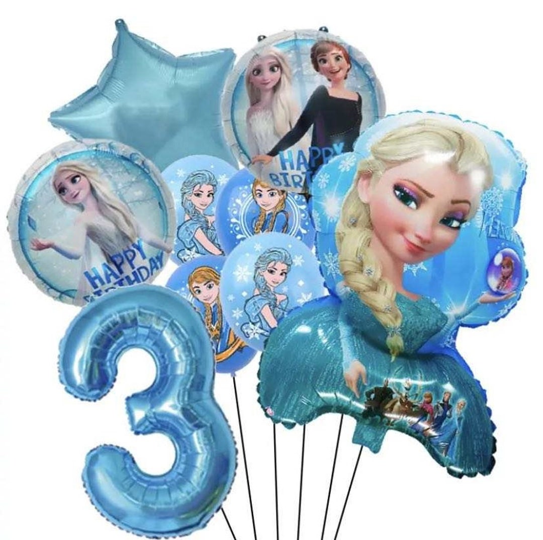 FROZEN Elsa Balloon Set for 3rd Birthday Party Princess Elsa Anna Age 3  Balloons