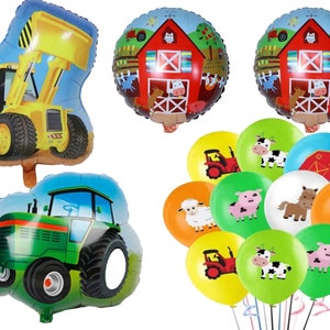 Tractor & Farm Balloon Set for Birthday Party Decoration Boys Girls Kids Age Birthday