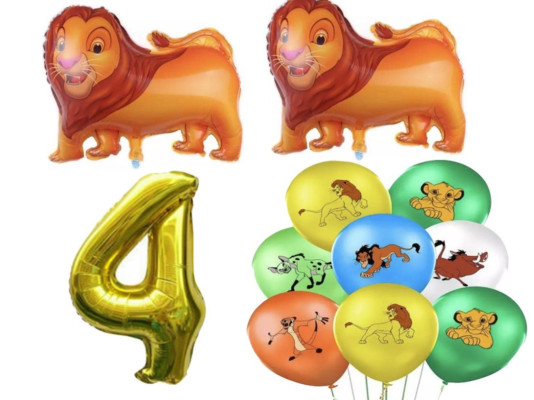 Lion King Age 4 Balloon Set Birthday Party 13 Piece Kids 4th Birthday ...