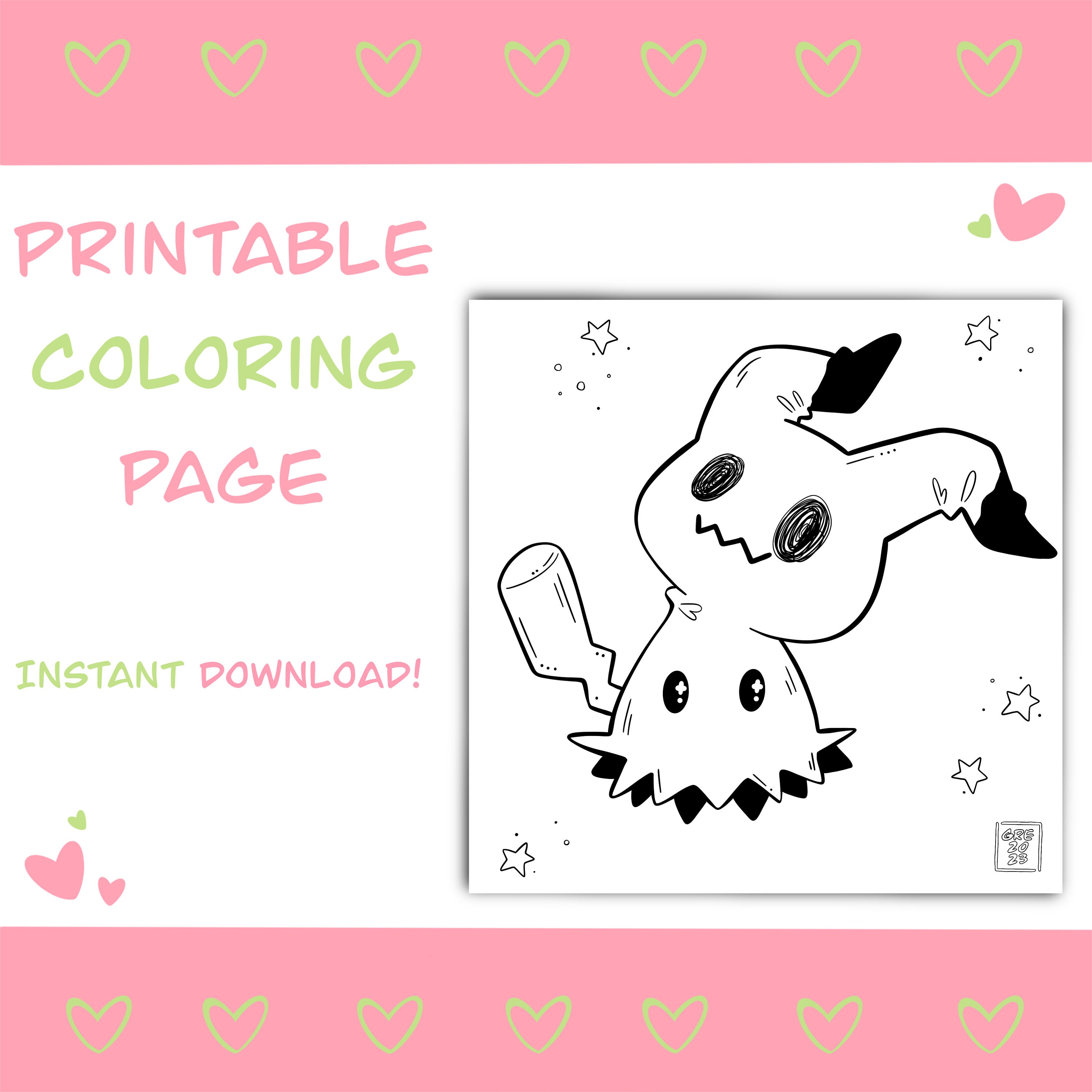 Buy Chibi Mimikyu Coloring Page // Printable Coloring Page // Online in