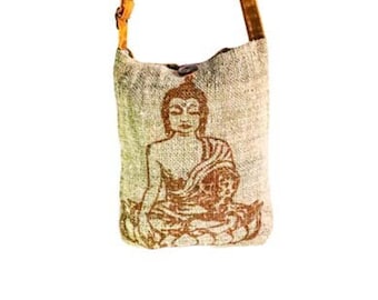 Buddha Bag * Buda Hemp Bag * BEAUTIFUL! * Earth Divas * Fair Trade * Made with love to last! * Golden hemp & cotton crossbody bag * BUDA *