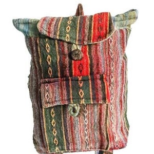 Gheri Cotton Mini Backpack: Handmade Hippie Hobo Style