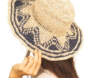 Hemp Sun Hat * hemp garden hat * hemp hat * hemp beach hat * eco-conscious* love hemp * intricate designs * fair trade earth divas boho chic