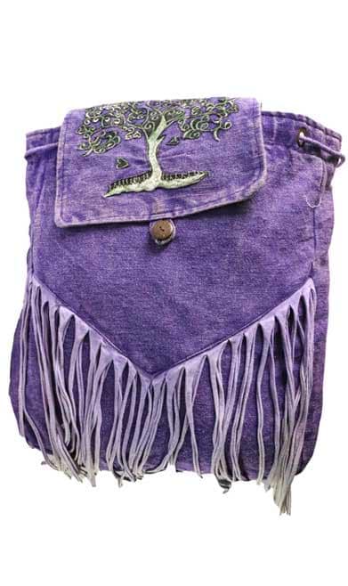 Heavy Canvas Cotton Stonewashed Violet Tree of Life Backpack * Earth Divas Backpack * Fair Trade ** Inspiring Violet Backpack * Tassel Fun *