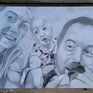 Personalized/Commission hand drawn graphite drawing