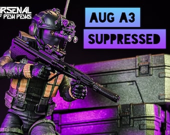 AUG A3 Suppressed - Scales 6” 1/12 3D Resin Printed Action Figure Miniature Display Accessory