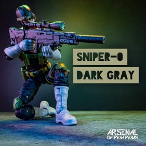 Sniper-0 [Dark Gray] - Scales 6” 1/12 3D Resin Printed Action Figure Accessory