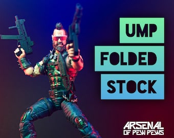 UMP w/Folded Stock [x1] - Scales 6” 1/12 3D Resin Printed Action Figure Miniature Display Accessory