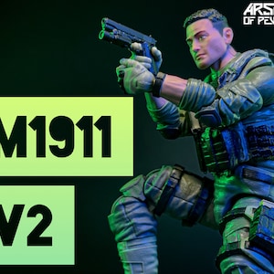 M1911 V2 [Set of x2]  Action Figure Accessory - Scales 6” 1/12 3D Resin Printed Upgrade