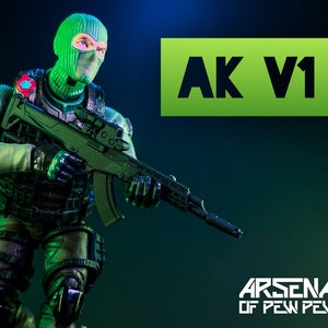 AK V1 [Black] - Scales 6” 1/12 3D Resin Printed Toy