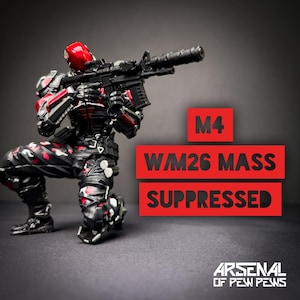 M4 w/M26 MASS (Suppressed) - Scales 6” 1/12 & 7” 1/10 3D Resin Printed Action Figure Accessory