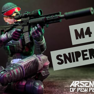 M4 Sniper - Scales 6” 1/12 3D Resin Printed Action Figure Accessory