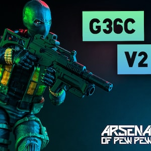 G36C V2 [Black] - Scales 6” 1/12 3D Resin Printed Toy