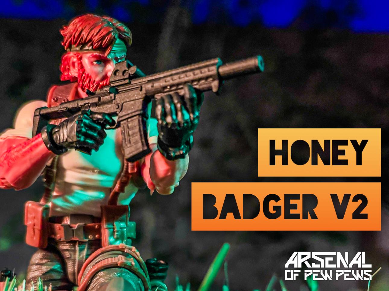 Honey Badger V2 Action Figure Accessory - Scales 6” 1/12 3D Resin Printed Toy