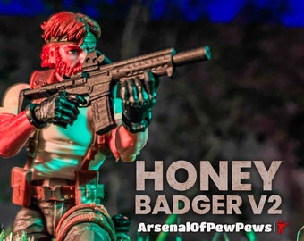Honey Badger V2 Action Figure Accessory - Scales 6” 1/12 3D Resin Printed Toy