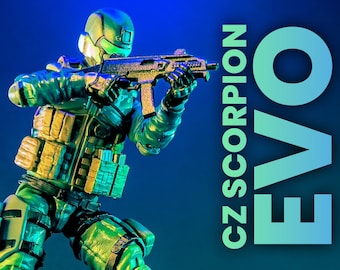 CZ Scorpion Evo - Jouet imprimé en résine 3D à l'échelle 1/12 de 6 po.