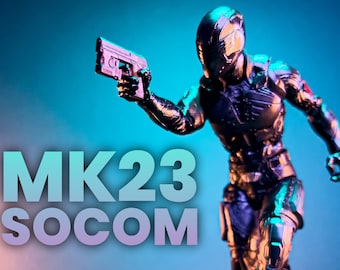 MK23 SOCOM (set of x2) - Scales 6” 1/12 3D Resin Printed Toy