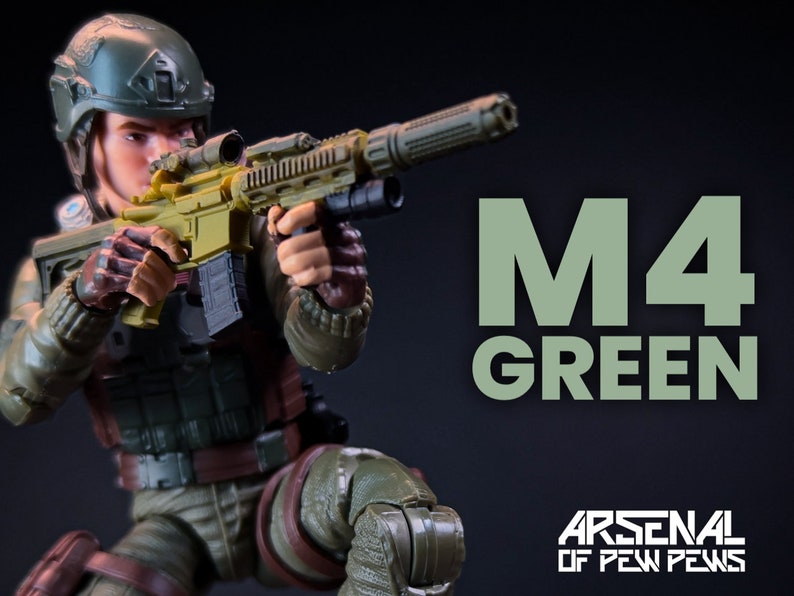 M4 Military Green Edition Scales 6 1/12 3D Resin Printed Toy image 1