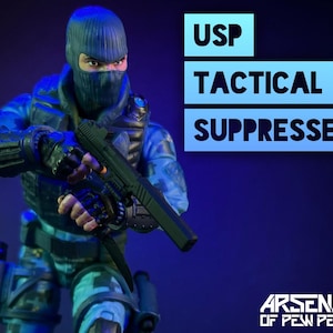 USP Tactical Suppressed [x1] - Scales 6” 1/12 3D Resin Printed Action Figure Accessory