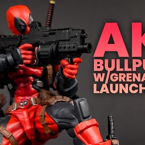AK Bullpup w/Grenade Launcher - Scales 6” 1/12 & 7” 1/10 3D Resin Printed Toy