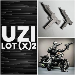 Uzi (x)2  1:12 Scale 3D Printed Action Figure Upgrade Lot