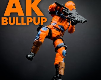AK Bullpup Regular [Black]- Scales 6” 1/12 & 7” 1/10 3D Resin Printed Toy