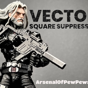 Vector w/Square Suppressor - Scales 6” 1/12 3D Resin Printed Toy